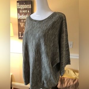 DKNY Jeans Women’s Marled Dolman Sleeve Knit Top in Sag Sage- Size L